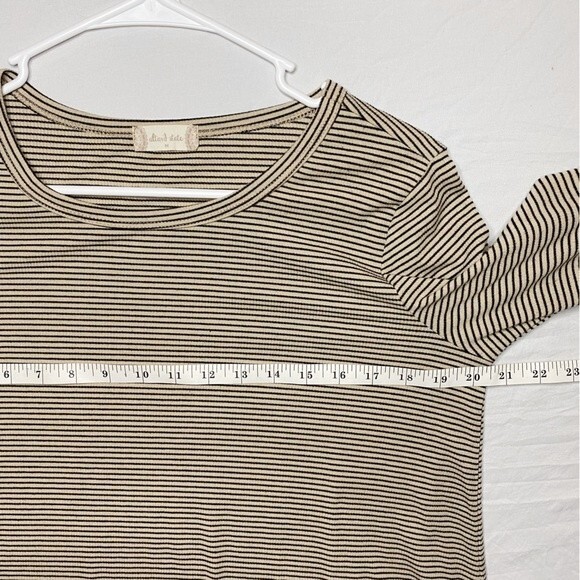 Altar’d State Double Bell Sleeve Top Black and Taupe Stripes Size Medium - Picture 7 of 8